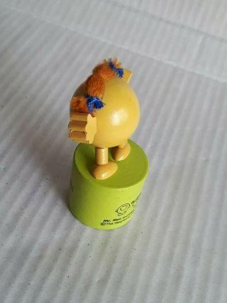 Wooden Little Miss Trouble Yellow Ball Push Button Push - Up Puppet Movable Toy 7