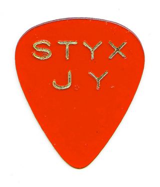 Vintage Styx James Young Clear Red Guitar Pick - 1970s Tours