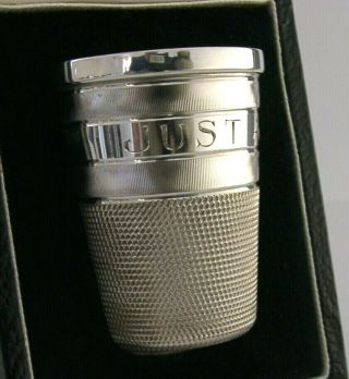 Quality Sterling Silver Giant Thimble Whisky Cup Beaker Tot 1974 English Novelty