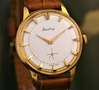Vintage Breitling - Clear Dial - 18k Gold Plated Case - Size Ø 35mm - From 1950
