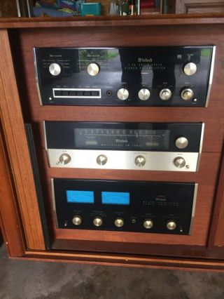 Vintage McIntosh MR71 Receiver C26 Pre Amp MC2105 Amp Large JBL Speakers Teac 5