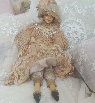 Linda Carroll Attic Doll - Dressed in Antique Laces & Beads,  Linda ' s Early Doll 3