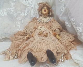 Linda Carroll Attic Doll - Dressed in Antique Laces & Beads,  Linda ' s Early Doll 4