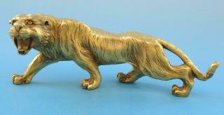 Chinese Old Fengshui Copper Hand - Carved Chinese Zodiac Tiger Statue F02