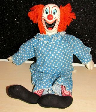 Vintage 1963 Mattel Bozo The Clown Pull String 19 " Talking Doll Cute But Mute