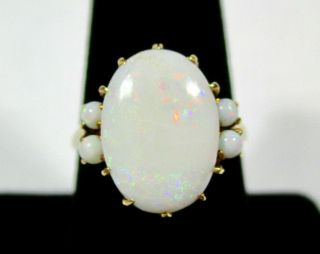 Antique Victorian Australian Opal And 10k Yellow Gold Ring Size 8