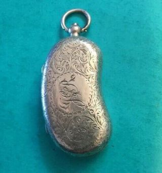 Very Rare Solid Silver Kidney Shaped Engraved Double Full Sovereign.  1906.  A569.