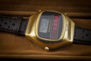 Vintage 1978 Heuer Chronosplit LED/LCD digital watch w/ Box UNWORN rare 2