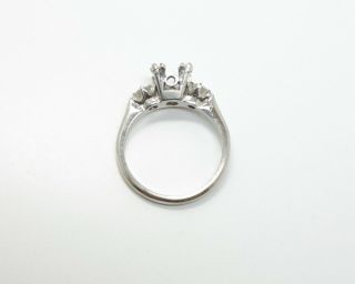 Vintage 1950s/60s Platinum Solitaire Diamond Ring Setting for Restoration 4