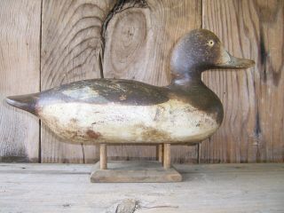 Antique - Vintage - Factory - Mason - Rare - Redhead - Wooden Duck Decoy