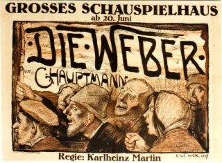 Vintage Poster Die Weber German Theatre Berlin 1920