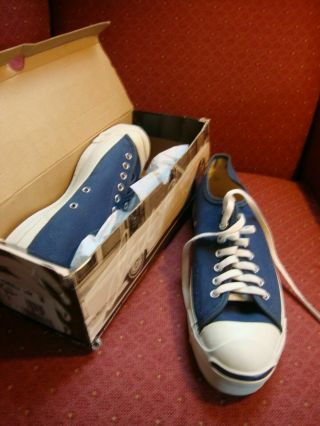 Vintage Converse Jack Purcell Shoes Made In Usa Mens 10.  5 Blue
