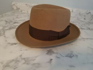 Mens 7 3/8 Vintage Knox Premier Brown Fur Felt Fedora Hat Richys Of Royal Oak