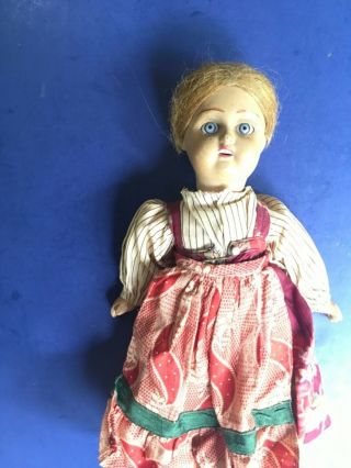 Htf Russian Regional Girl Doll 11 1/2” 1920s Bisque Ceramic Head Antique Tlc