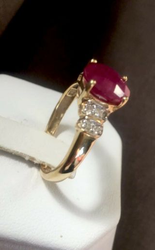 DESIGNER MEI 14K YELLOW GOLD DIAMOND And RUBY RING QVC DESIGNER Size 7 7