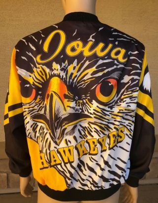 Vintage 80s Iowa Hawkeyes Chalk Line Fanimation Jacket Usa Made Size Xl