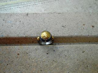 24K Pure Gold,  Hand Made Hammered Oxidized SilverRing. 4