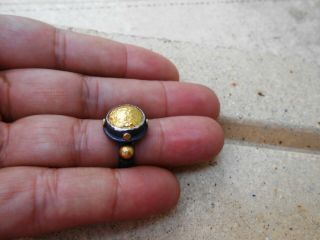 24K Pure Gold,  Hand Made Hammered Oxidized SilverRing. 6