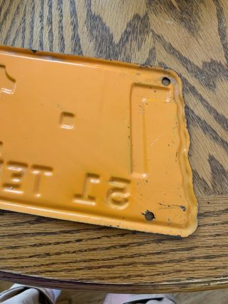 Vintage 1951 Tennessee Vols License Plate Authentic 5