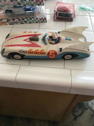 Vintage 60s Asc Speed Racer Mach Go Go Go 14 " Tin Toy Friction Car