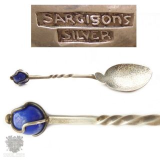 Australian antique sterling silver arts & crafts jam spoon SARGISON Tasmania 3