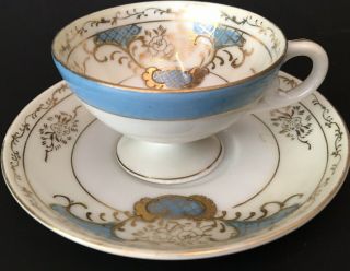 Royal Sealy Japan Hand Painted Porcelain Demitasse Cup And Saucer