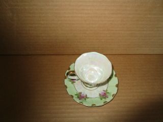 Vintage Lefton China Hand Painted Iridescent Pearl Tea Cup And Saucer 1798