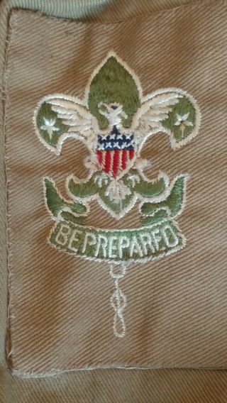 Vintage 1930s - 40 ' s official Boy Scout Shirt with patches BSA & more 3