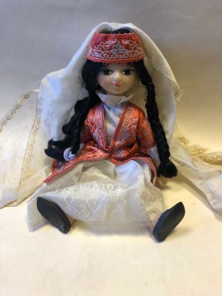 Vintage Soviet Doll With Nacional Russian Costume Rare And Unique