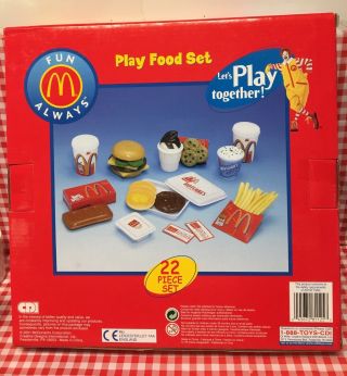 VTG 2001 McDonald’s Play Food 22 Pc Set Hotcakes Burger Fries Pie CDI 2
