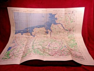 Vintage Ww2 1942 Map Of Bremen Germany,  War Office Navigators Map