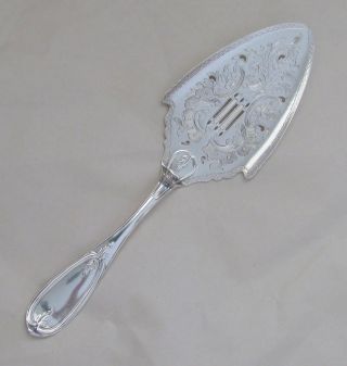 Lincoln & Foss Sterling Olive Pattern Bright Cut 1850 Pie Server 10 1/4 "