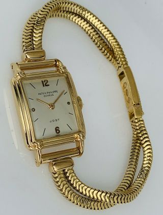 Patek Philippe Ladies Vintage Gondolo 18k Gold Watch Ref.  2215 Jost Dial No Res