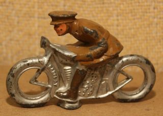 Barclay Army Soldier Lead Figure Toy Motorcycle And Driver