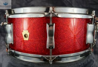 Gorgeous Vintage 1966 Ludwig Red Sparkle Jazz Festival Snare Drum