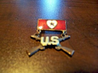 Vintage Wwii Ww2 Us Infantry Pin Mothers Sweetheart Rare White Heart Ww