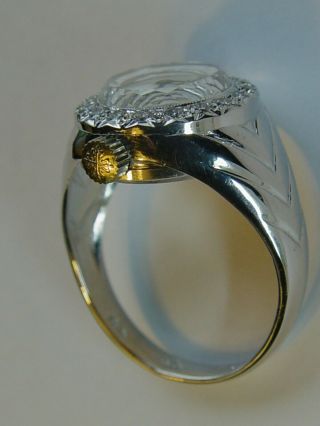 Rare 18k white gold Patek Philippe diamond ring watch cal 13.  5 - 320 movement 9
