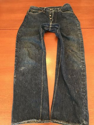 4 Vintage Levis Big E Levi’s Era Jeans.  Hard Leather Patch Label.  33x34 Rare.