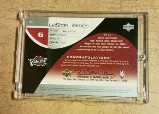 2003 - 04 Ud Sp Game Lebron James Rookie Exclusives Auto 8/100 Rare 3