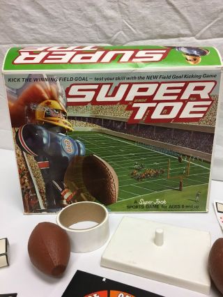 Jock Supter Toe Football Game by Schaper 1975 Box incomplete Set 3