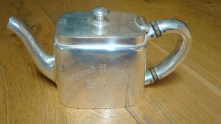 1800s Grand Pacific Hotel Chicago teapot Reed,  Barton silver solder 16 oz 491 3