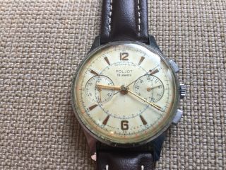 Rare Vintage Poljot Strela Cal.  3017 Soviet Chronograph Watch 1960s