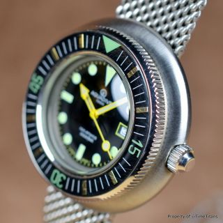 AQUADIVE 1000 49MM 1970s VINTAGE DIVER GLOSSY BLACK DIAL MAXI TRITIUM AUTOMATIC 10