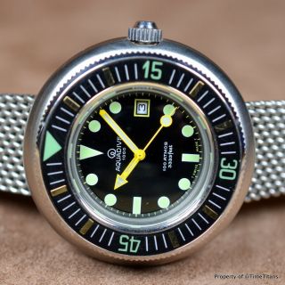 AQUADIVE 1000 49MM 1970s VINTAGE DIVER GLOSSY BLACK DIAL MAXI TRITIUM AUTOMATIC 2