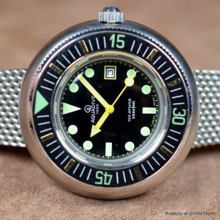 AQUADIVE 1000 49MM 1970s VINTAGE DIVER GLOSSY BLACK DIAL MAXI TRITIUM AUTOMATIC 3