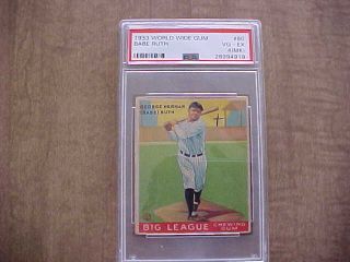 Rare 1933 Goudey World Wide Gum V353 Babe Ruth Card (hof) Psa 4 Vg - Ex (mk)