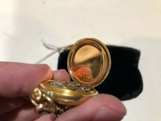 1900 ' s Vintage Patek Philippe 18k Yellow Gold Lapel Watch Womens Swiss Pendant 10