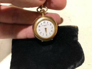 1900 ' s Vintage Patek Philippe 18k Yellow Gold Lapel Watch Womens Swiss Pendant 5