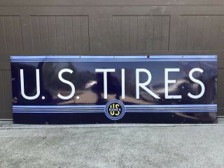 Vintage Porcelain Us Tires Sign Gas Oil Sign - Rare