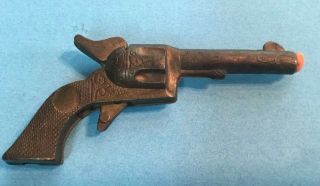 Vintage Miniature Brass Toy Cap Gun,  2 5\8” Long.